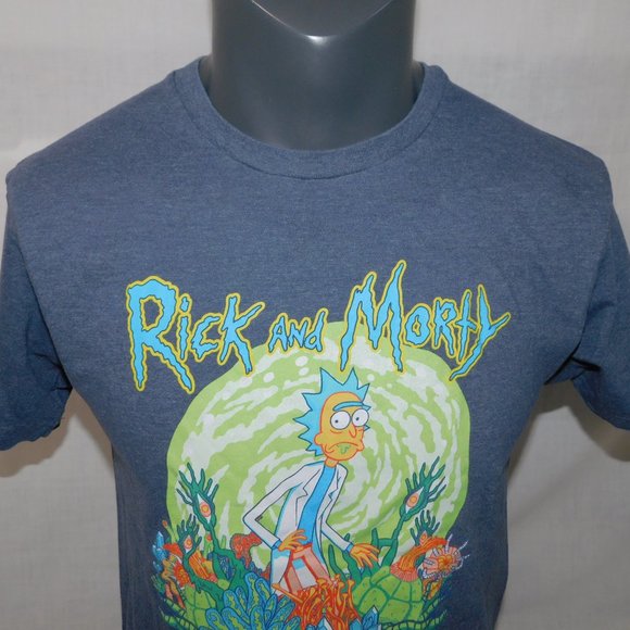 Adult Swim Rick and Morty Mens M Gray Graphic T Shirt Rick Sanchez - Picture 2 of 6